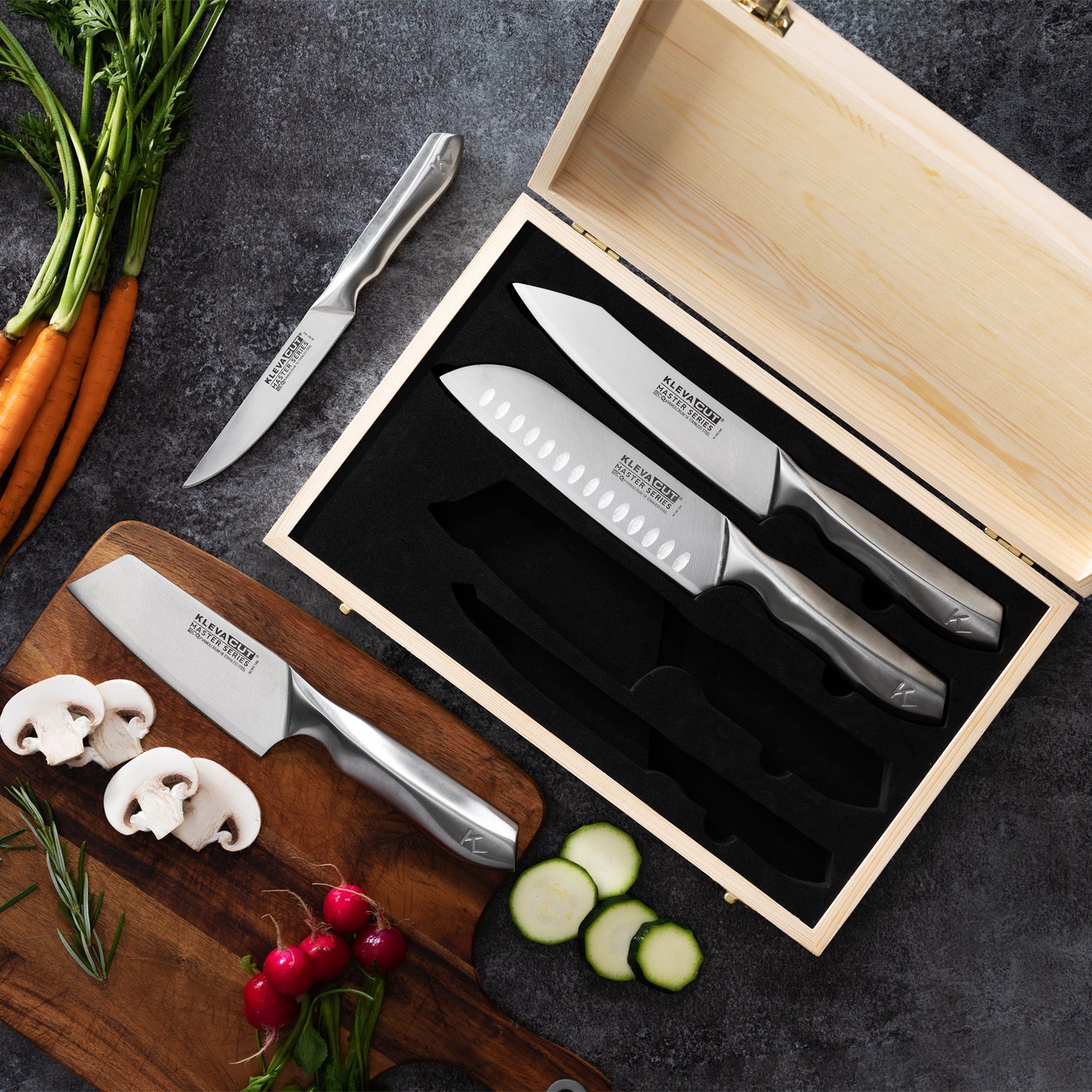 4-Piece Specialty Knife Set + Bamboo Storage Case