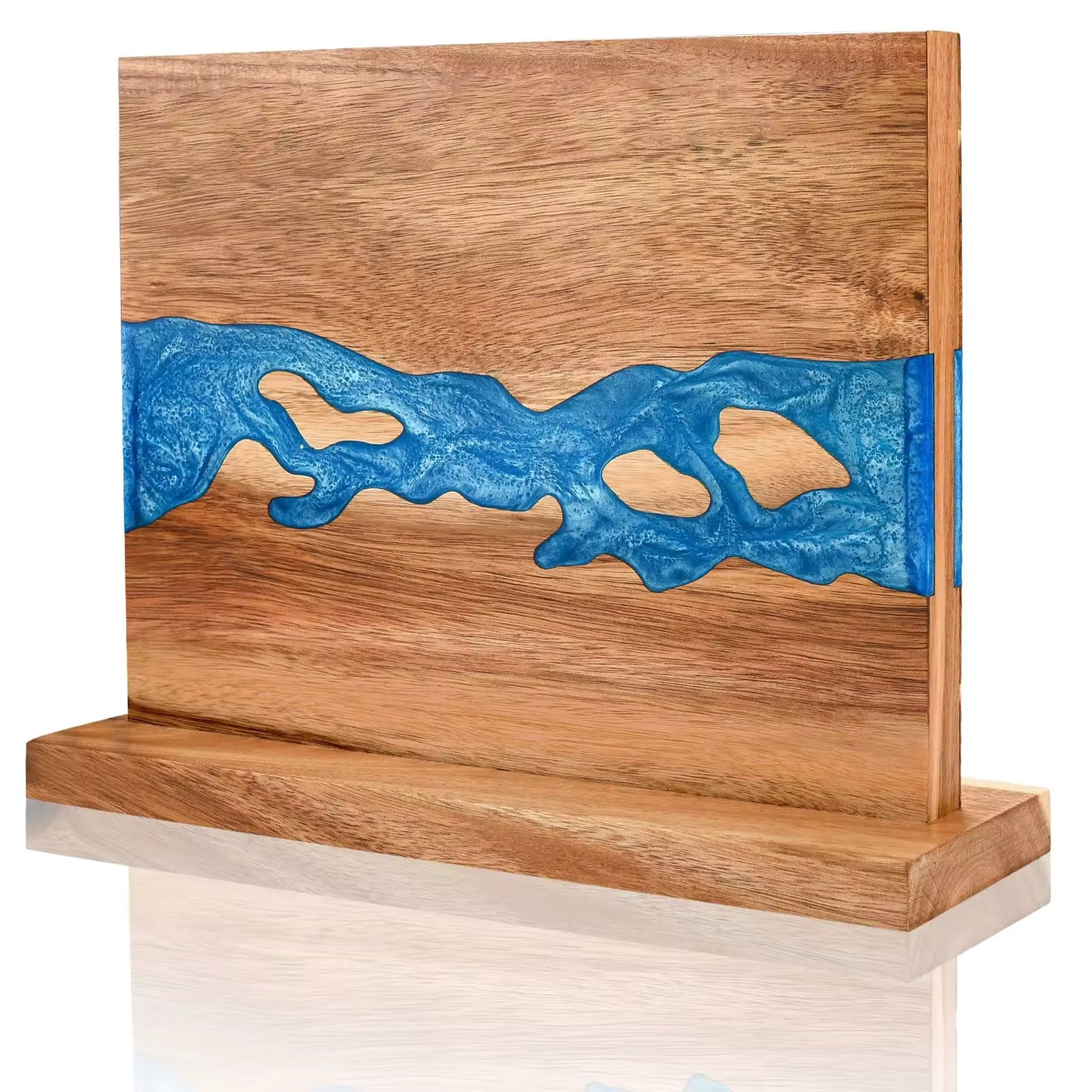 Mr. Knife Guy® Signature Acacia Freestanding Magnetic Knife Block – Solid Wood