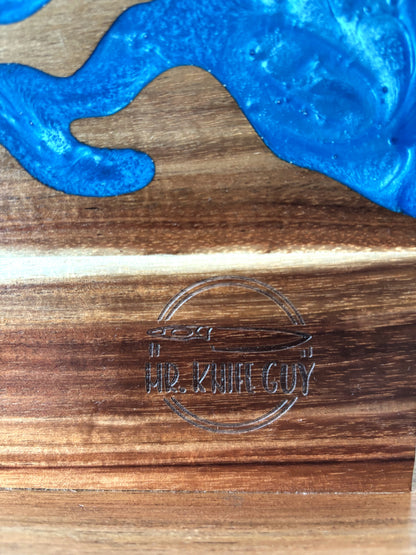 Mr. Knife Guy® Signature Acacia Freestanding Magnetic Knife Block – Solid Wood