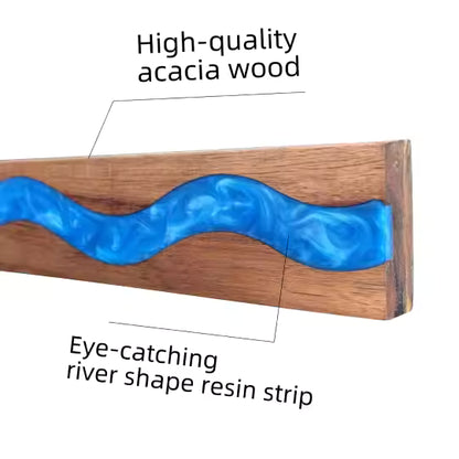 Mr. Knife Guy® Signature Acacia & Blue Resin Wall Mounted Magnetic Knife Holder