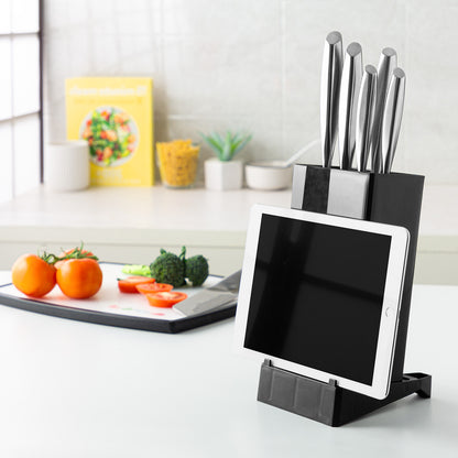 KLEVA® Universal Knife Block with Built-In Tablet Holder